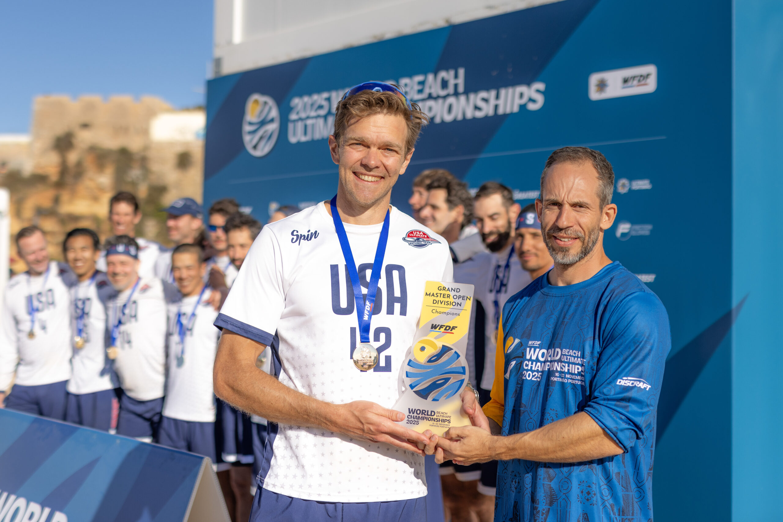 Featured image for “North American Teams Prevail in First Day of Gold Medal Rounds at WFDF 2025 World Beach Ultimate Championships”